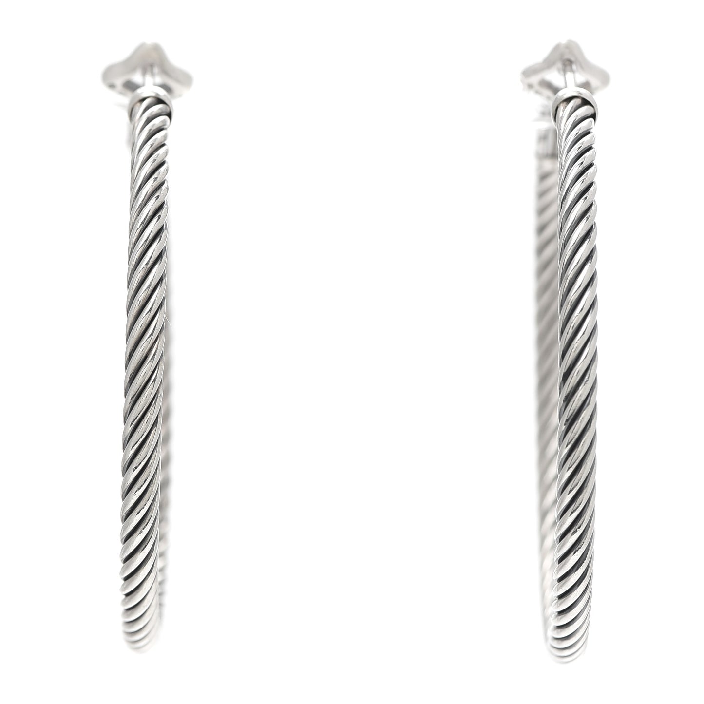 Sterling Silver Large Cable Classics Hoop Earrings