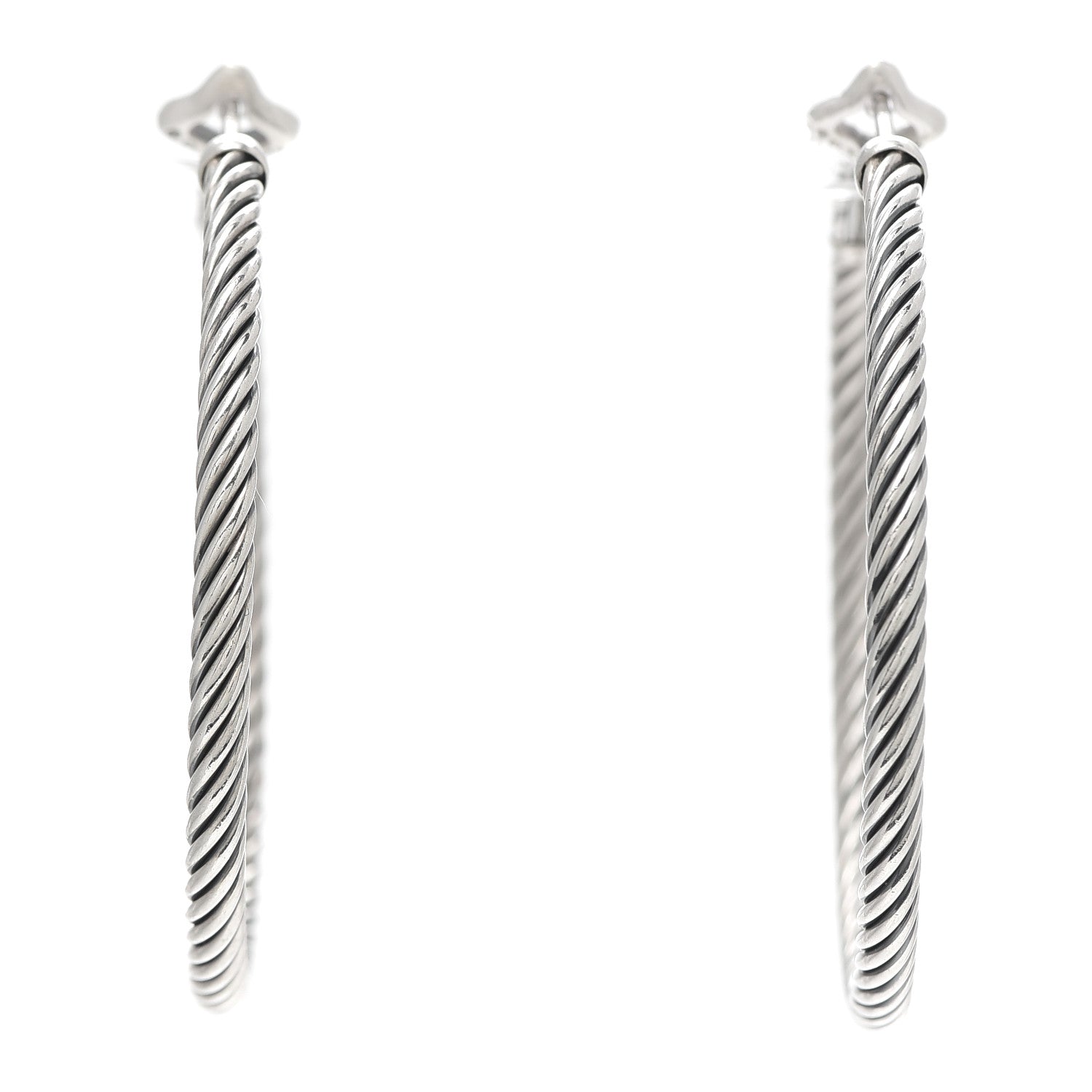David Yurman Sterling Silver Large Cable Classics Hoop Earrings 1 of 5