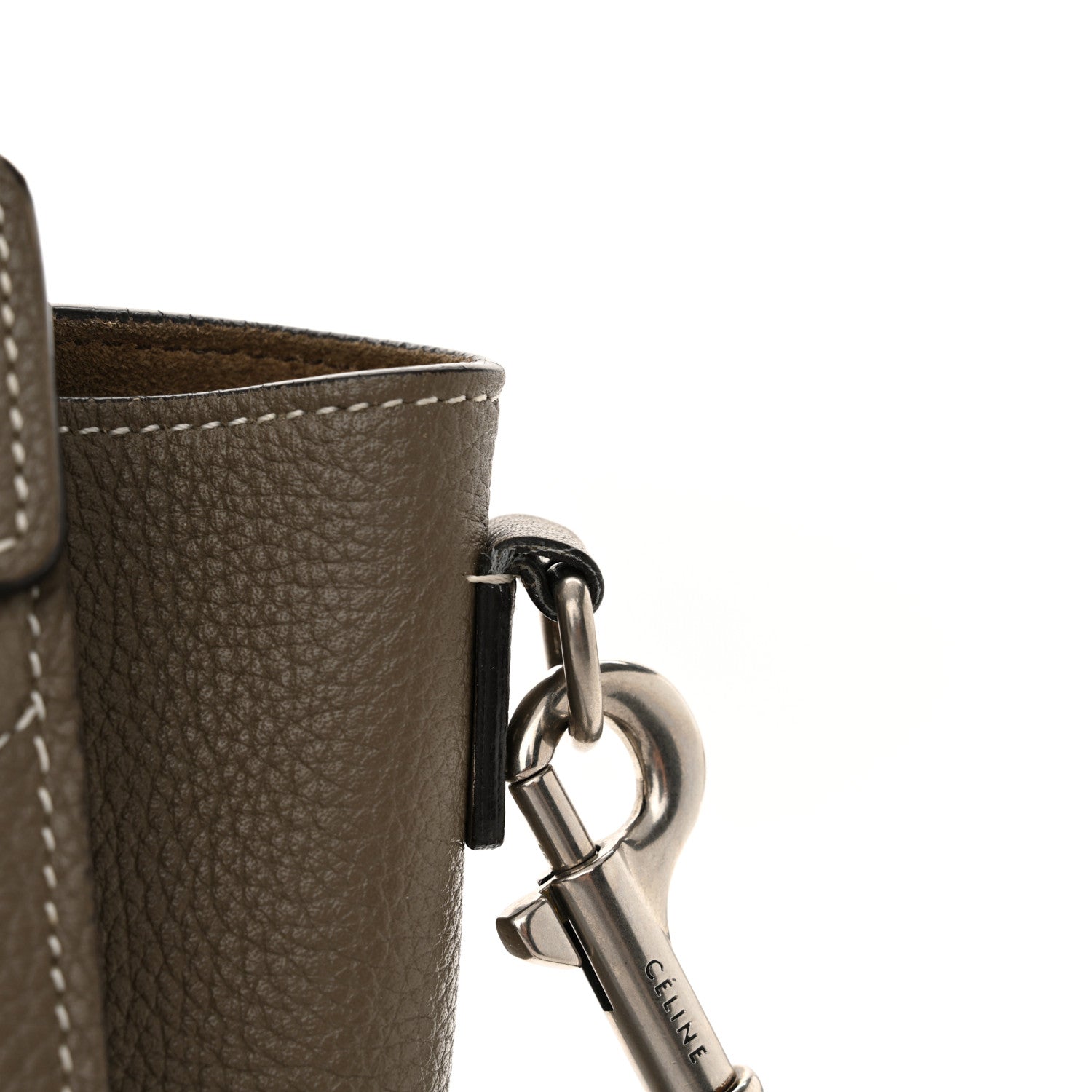 Celine Drummed Calfskin Nano Luggage Souris 15 of 18