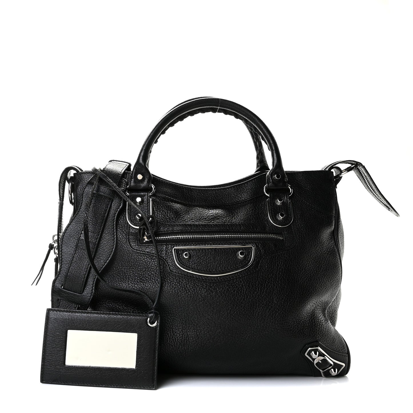 Chevre Silver Metallic Edge Hardware Velo Black