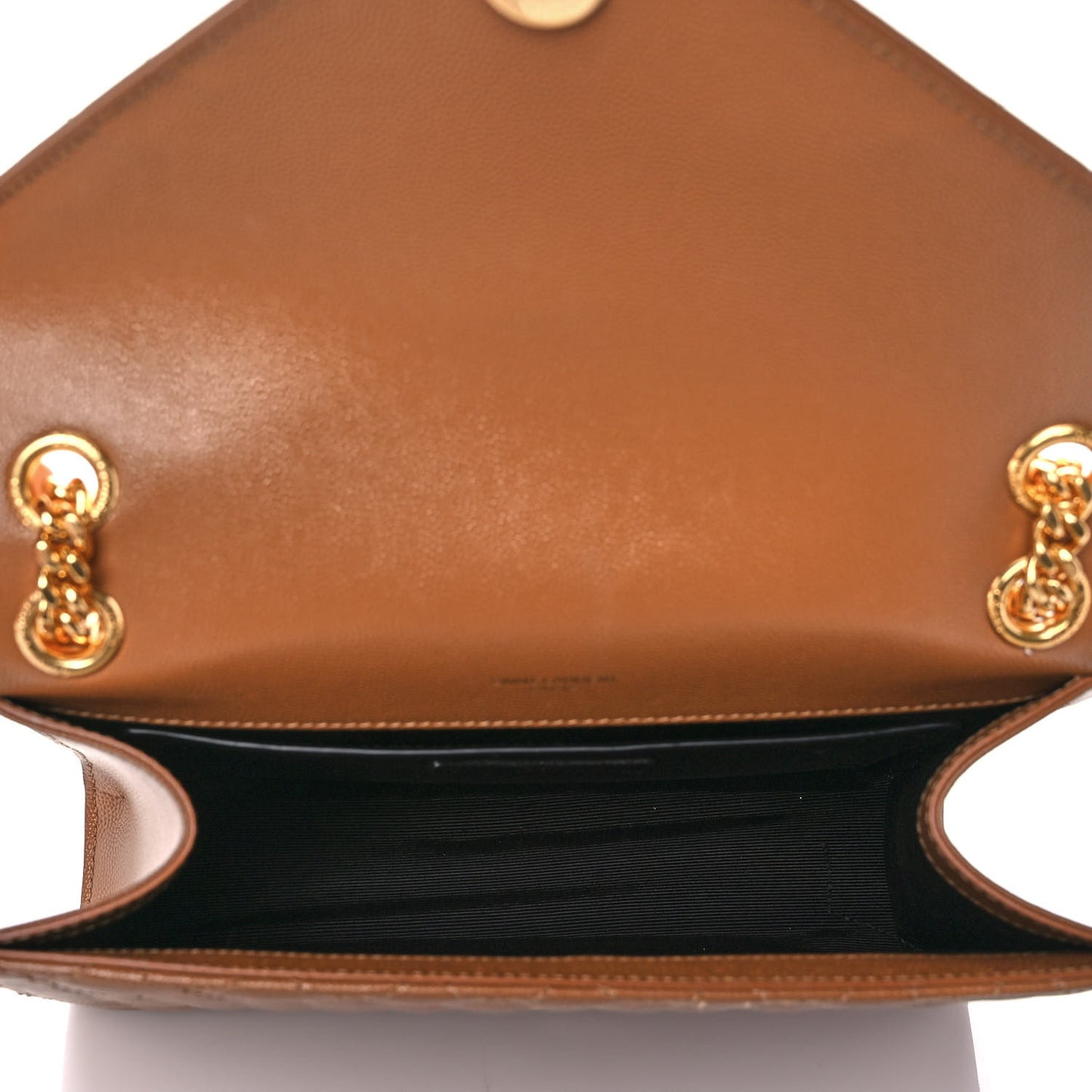 Grain De Poudre Textured Mixed Matelasse Triquilt Medium Monogram Satchel Tan