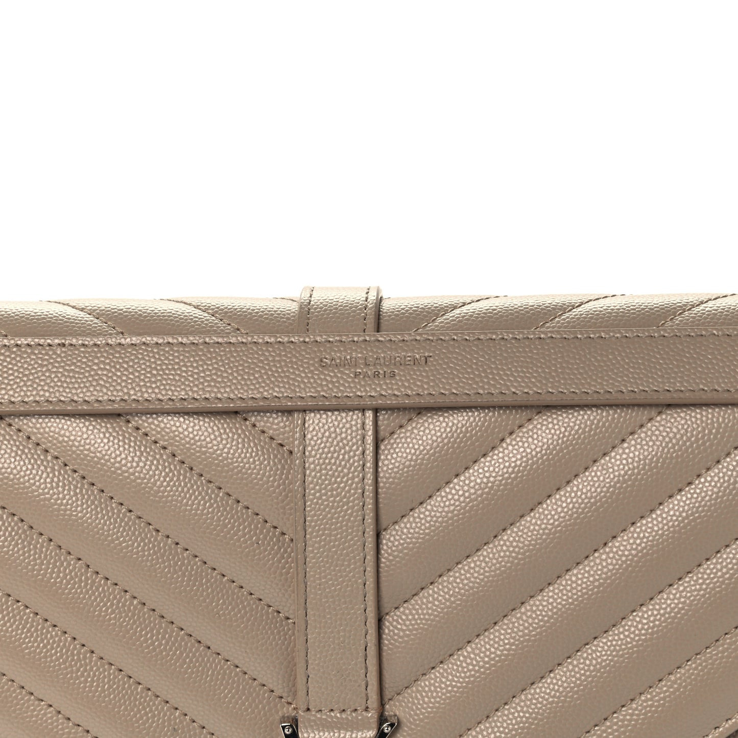 Grain De Poudre Large Tri-Quilt Monogram Satchel Dark Beige