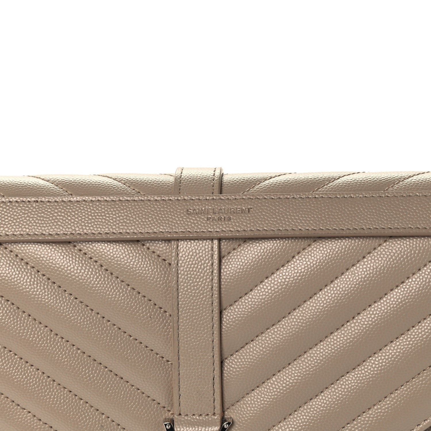 Saint Laurent Grain De Poudre Large Tri-Quilt Monogram Satchel Dark Beige 8 of 12