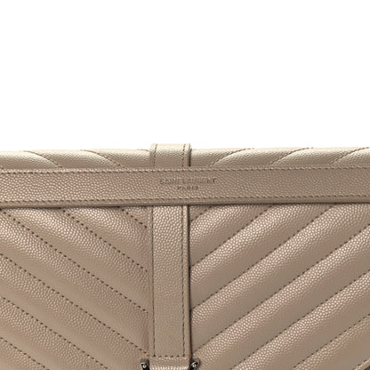 Saint Laurent Grain De Poudre Large Tri-Quilt Monogram Satchel Dark Beige 8 of 12