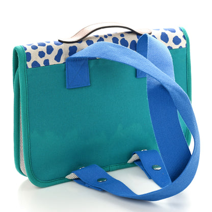 Hermes Toile Canvas Barenia Childrens Jeux Dans La Jungle Backpack Outremer 3 of 9