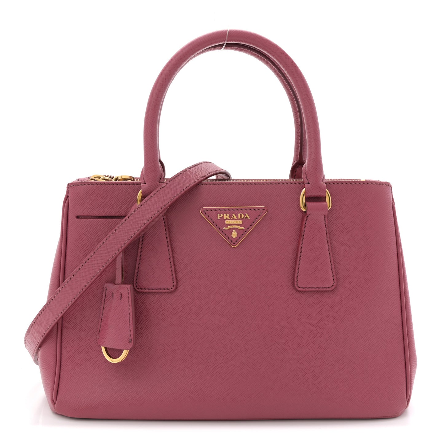 Saffiano Mini Galleria Double Zip Tote Peonia