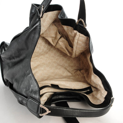 Gucci Calfskin Large Soft Stirrup Shoulder Bag Black 5 of 7