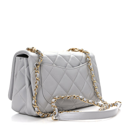 Chanel Lambskin Quilted Medium Color Match Flap Grey 3 of 10