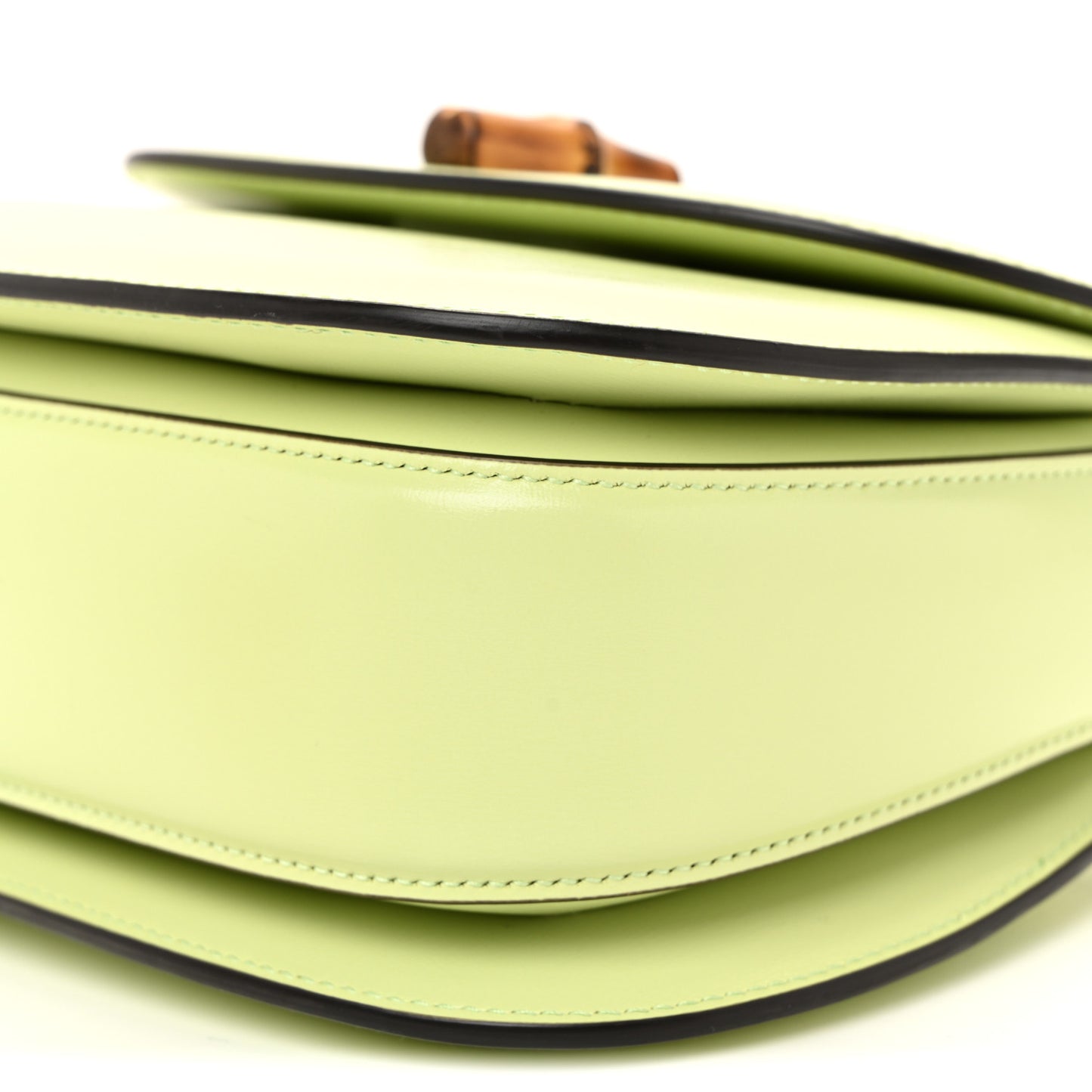 Boarded Dyana Lux Calfskin Web Small Bamboo 1947 Top Handle Bag Light Green