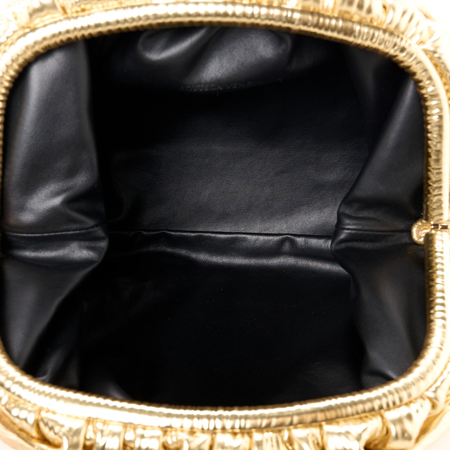 Metallic Bark Calfskin Embossed The Pouch Oversized Clutch Oro