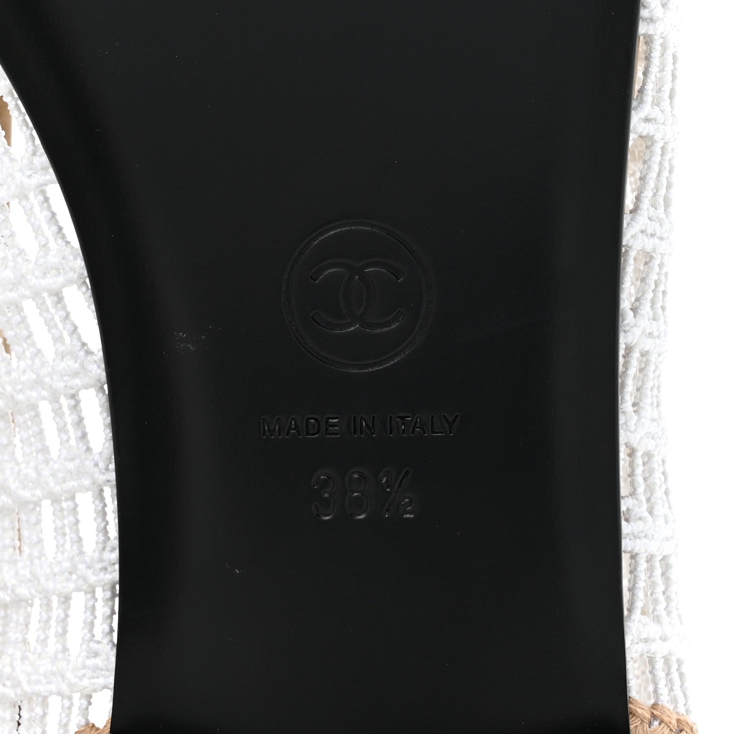 Chanel Raffia CC Cap Toe Ballerina Flats 38.5 White Beige 7 of 9