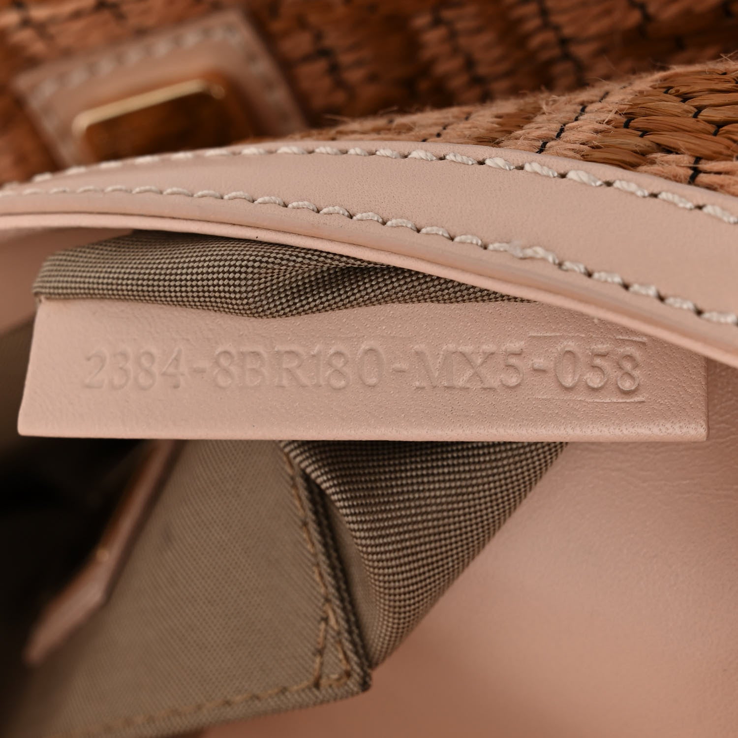 Fendi Raffia Mini Mama Baguette Beige Pink 7 of 10