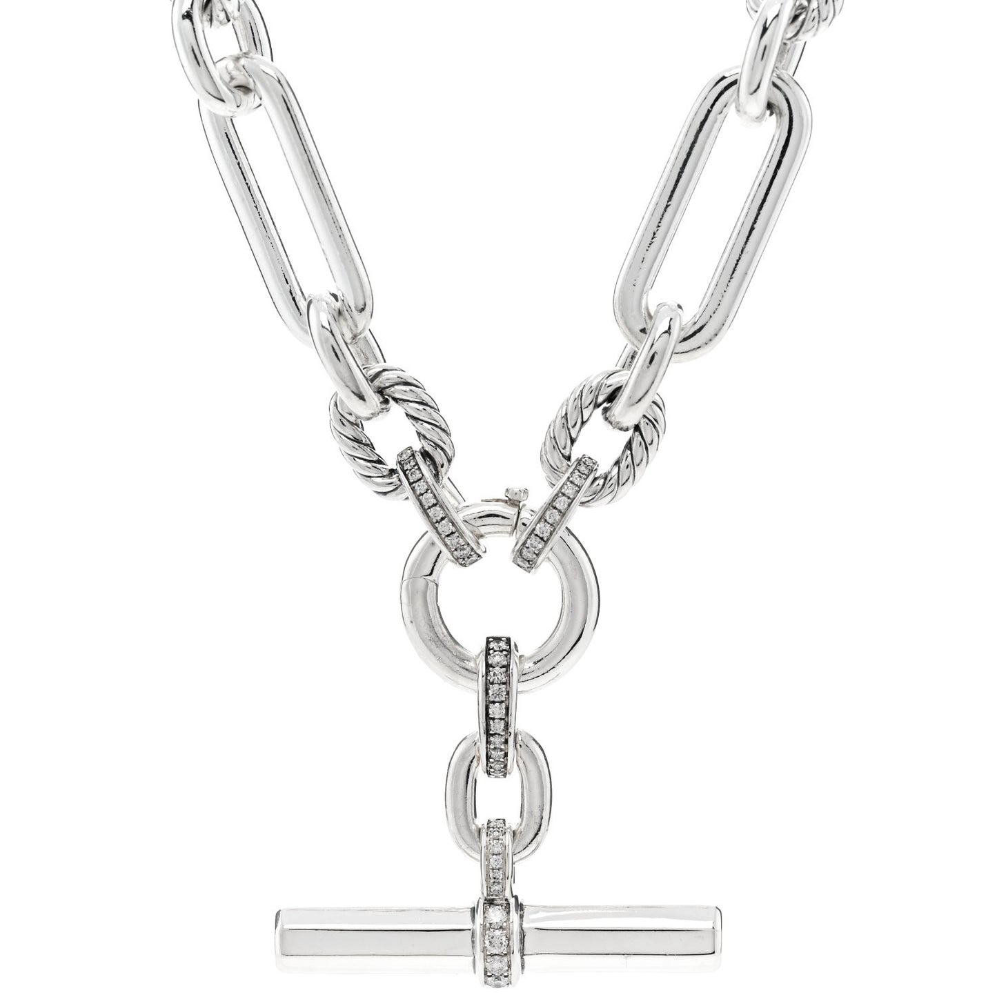 Sterling Silver Diamond Lexington Chain Necklace