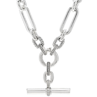David Yurman Sterling Silver Diamond Lexington Chain Necklace 5 of 5