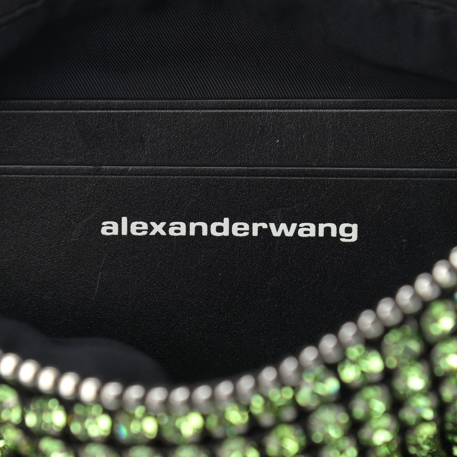 Alexander Wang Mesh Crystal Rhinestone Mini Heiress Pouch Green 6 of 10