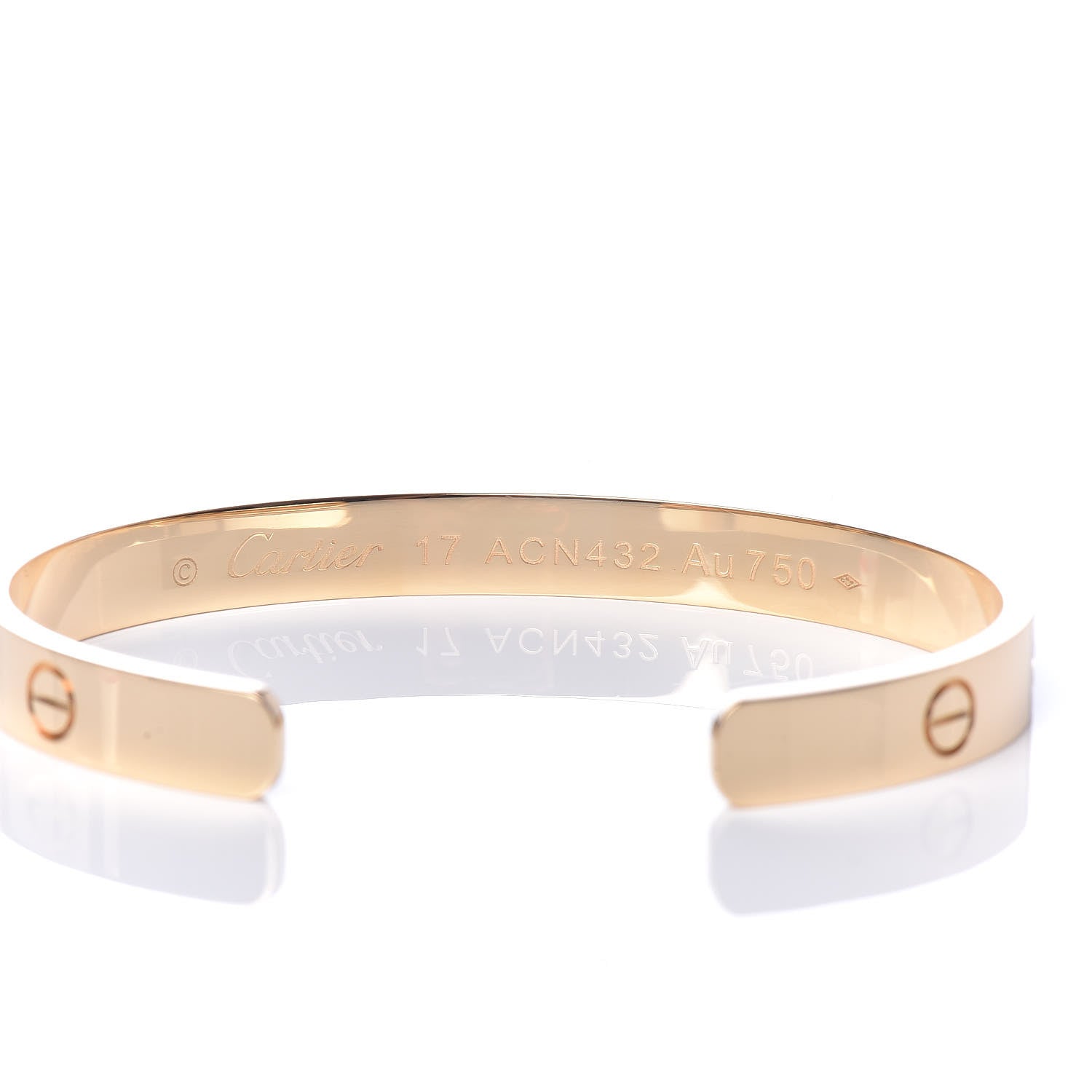 Cartier 18K Yellow Gold LOVE Cuff Bracelet 17 4 of 5