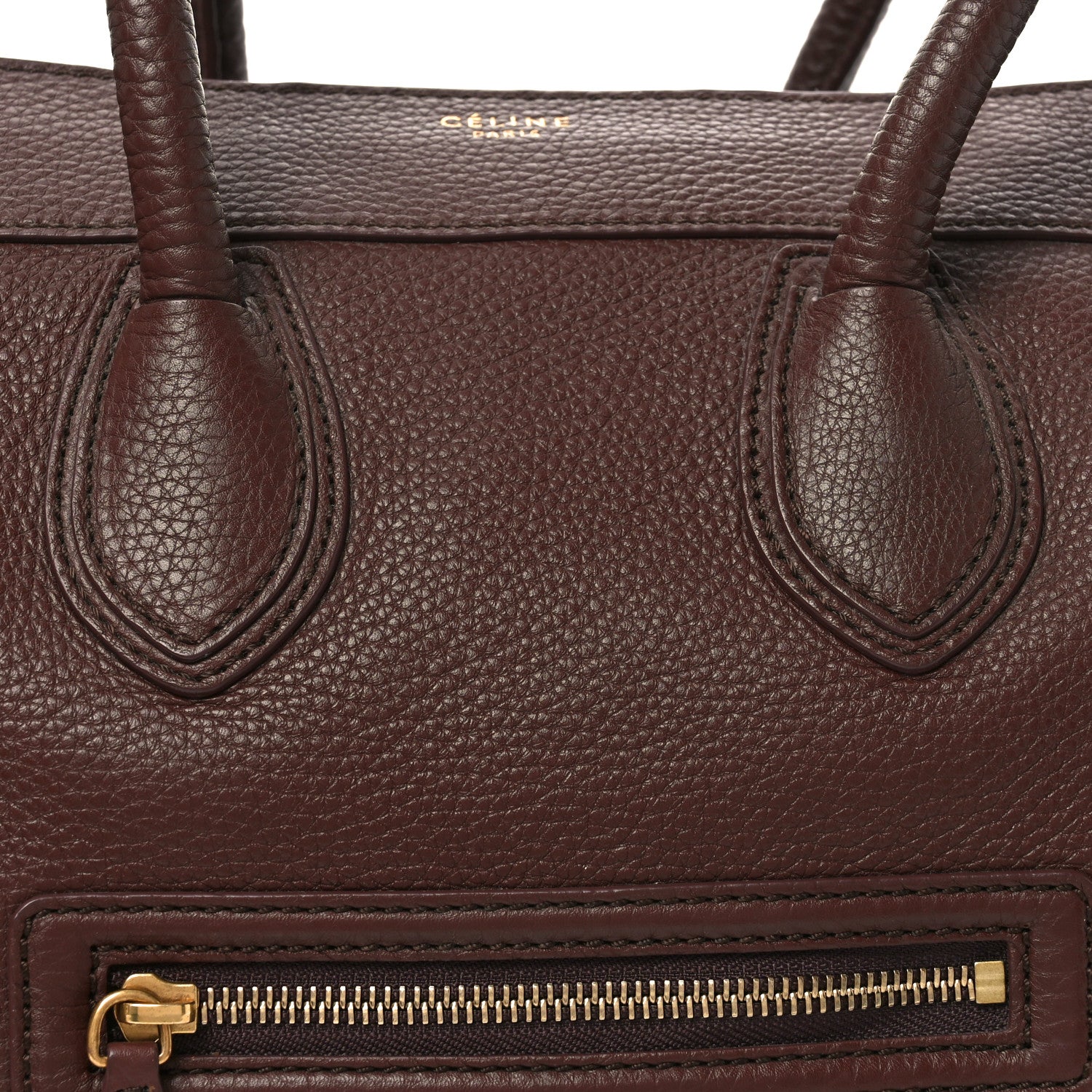 Celine Pebbled Calfskin Mini Luggage Chocolate 7 of 9