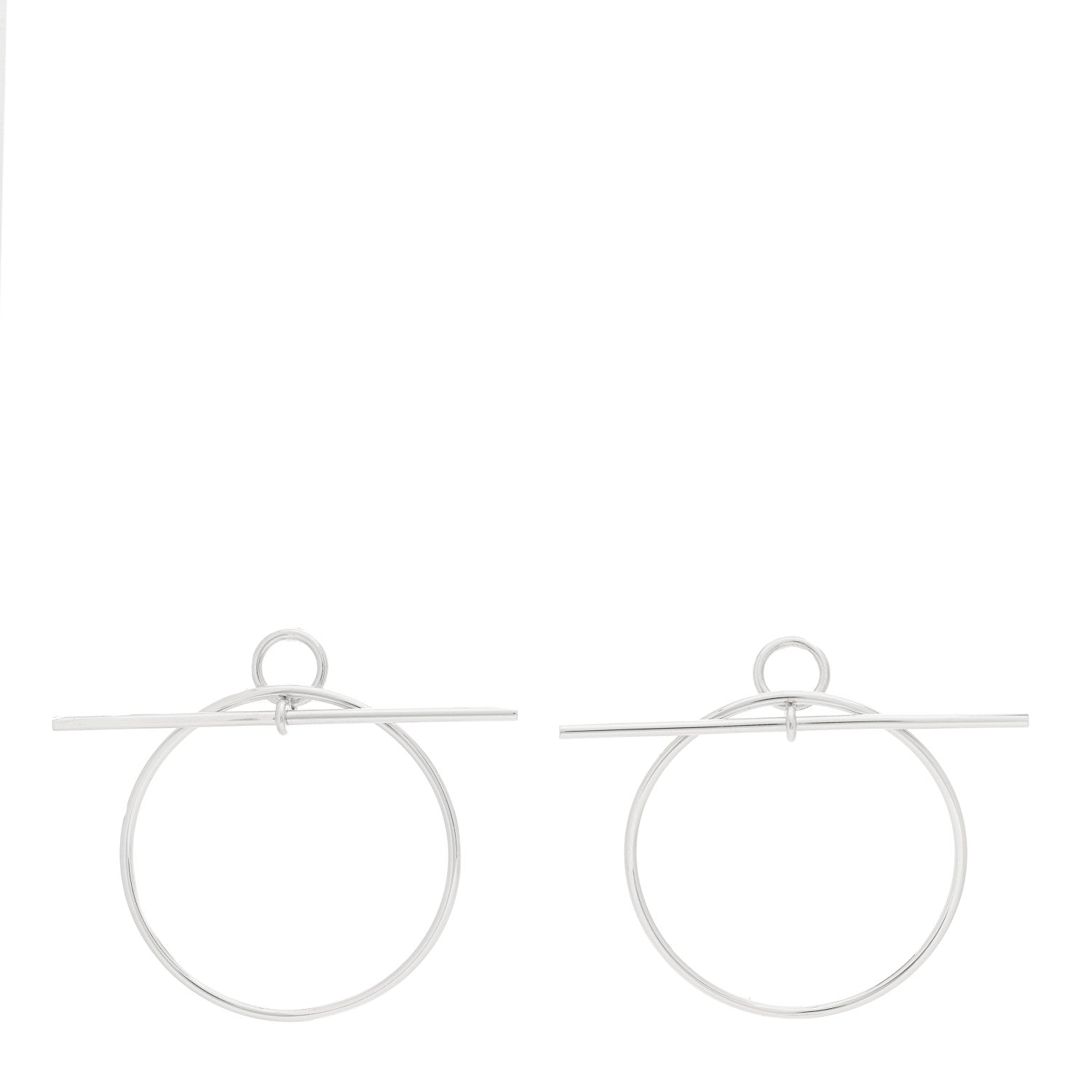 Hermes Sterling Silver MM Loop Earrings 1 of 5