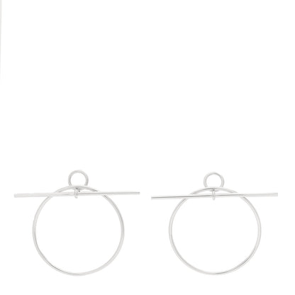 Hermes Sterling Silver MM Loop Earrings 1 of 5