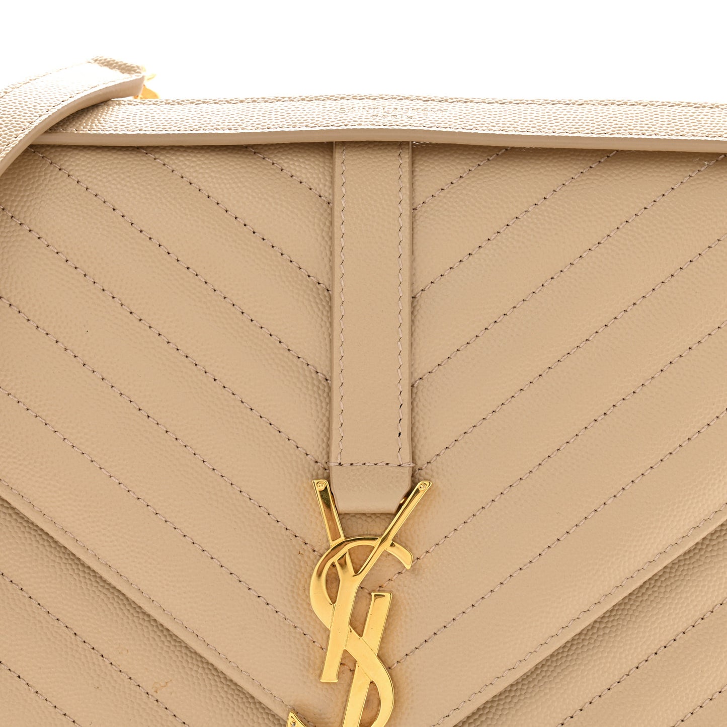 Grain De Poudre Matelasse Chevron Large Monogram Satchel Nude Powder