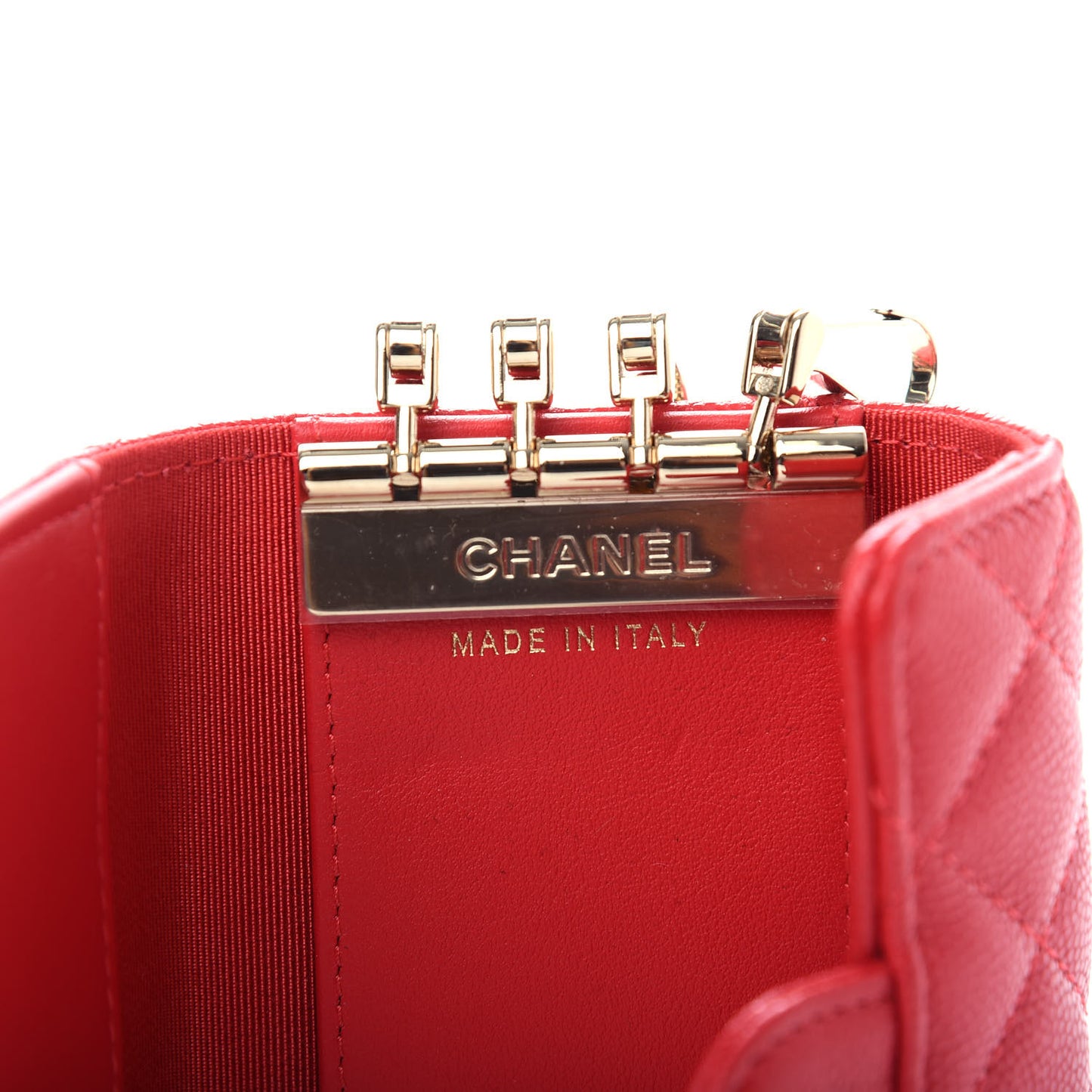 Caviar Quilted Classic 4 Key Holder Wallet Red