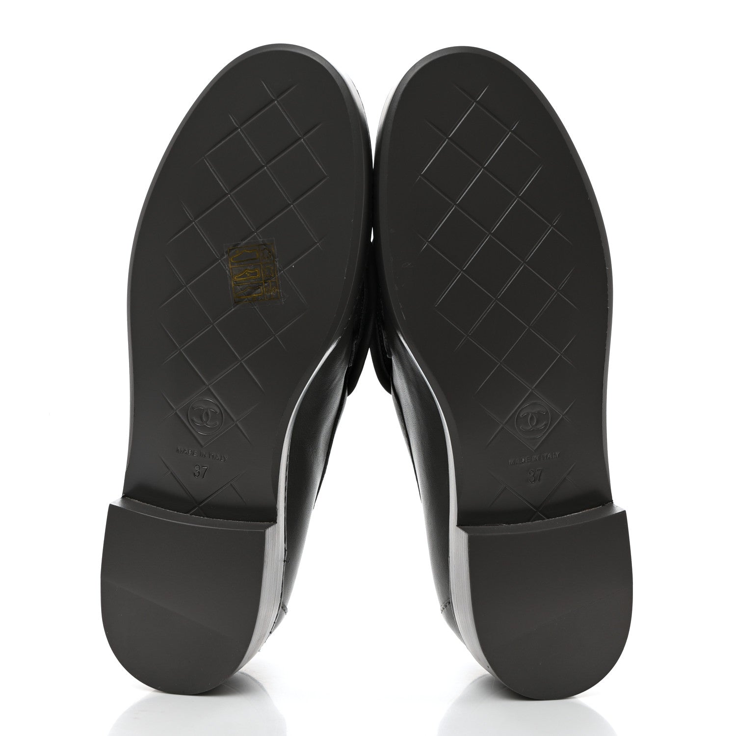 Chanel Lambskin Quilted CC Turnlock Loafers 37 Grey 5 of 9