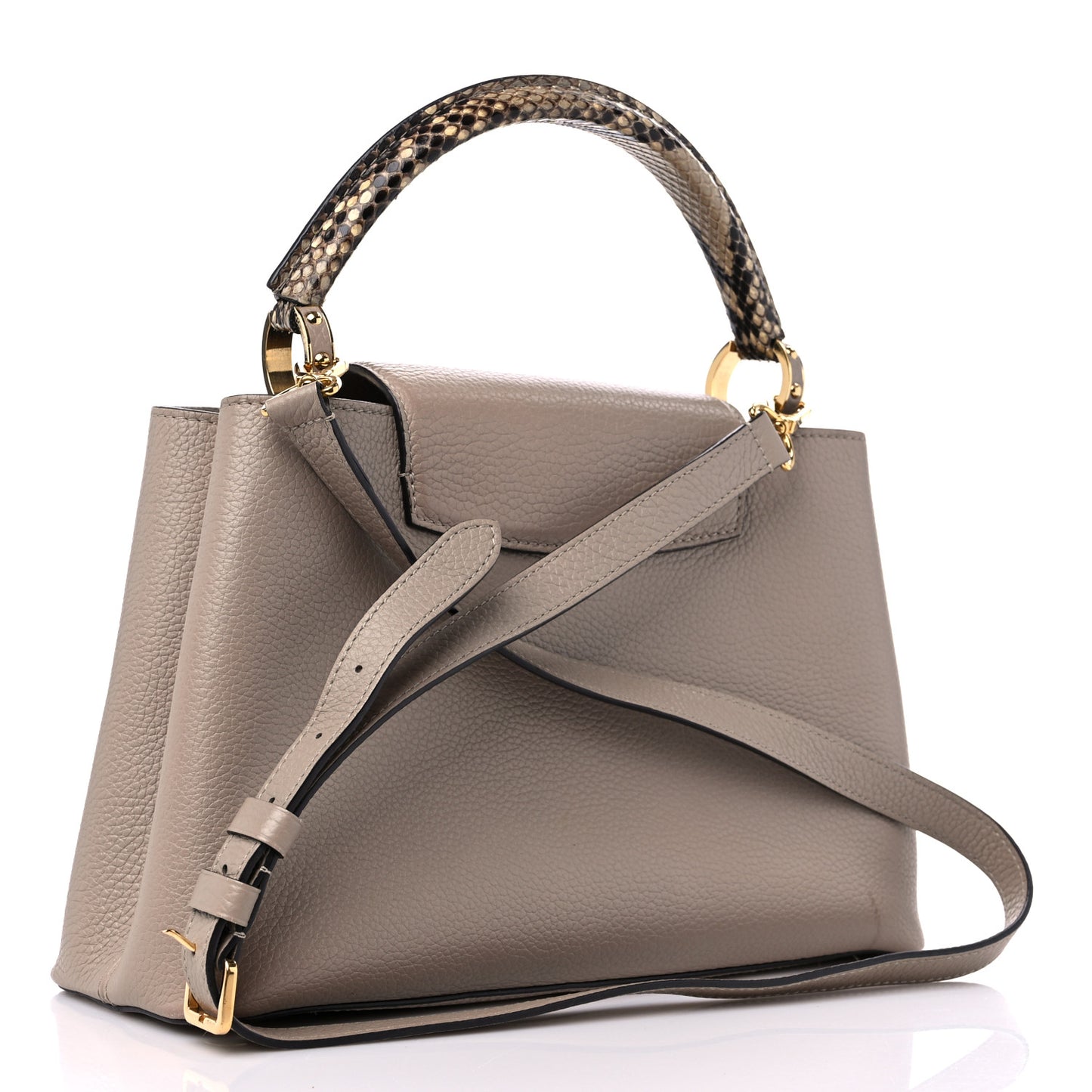 Taurillon Snakeskin Capucines PM Galet