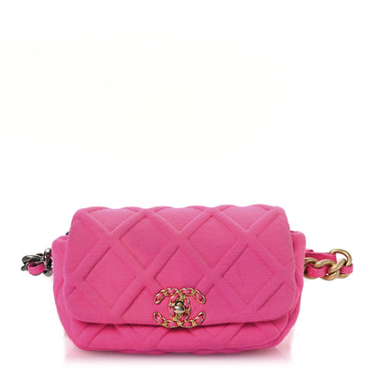Chanel Jersey Quilted Chanel 19 Waist Bag Pink 1 of 14
