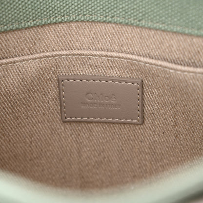 Chloe Cotton Calfskin Small Woody Ribbon Tote Faded Green 6 of 11