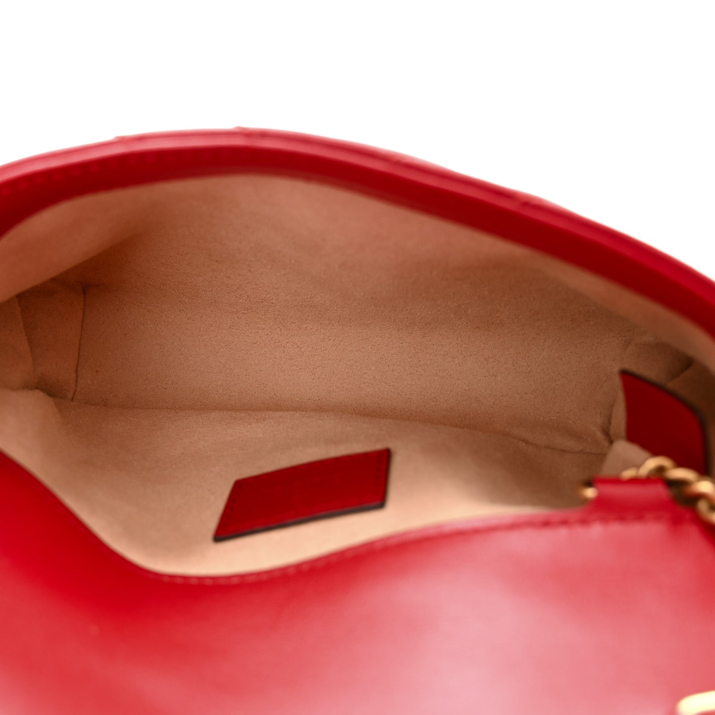 Calfskin Matelasse Super Mini GG Marmont Shoulder Bag Hibiscus Red