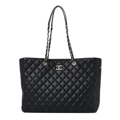 Chanel Calfskin Quilted Large Classic Shopping Tote Black 1 of 12