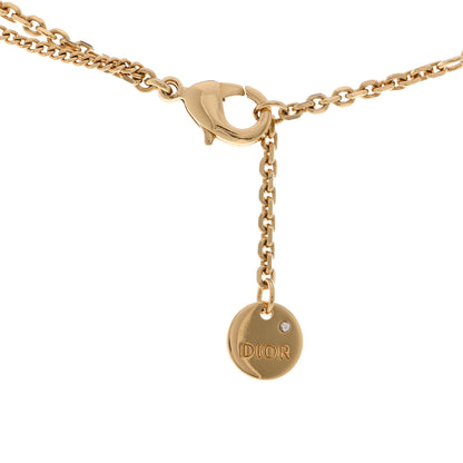 Christian Dior Metal Crystal Petit CD Double Necklace Gold 5 of 6