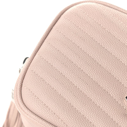 Saint Laurent Grain De Poudre Matelasse Monogram Mini Lou Camera Bag Marble Pink 6 of 6