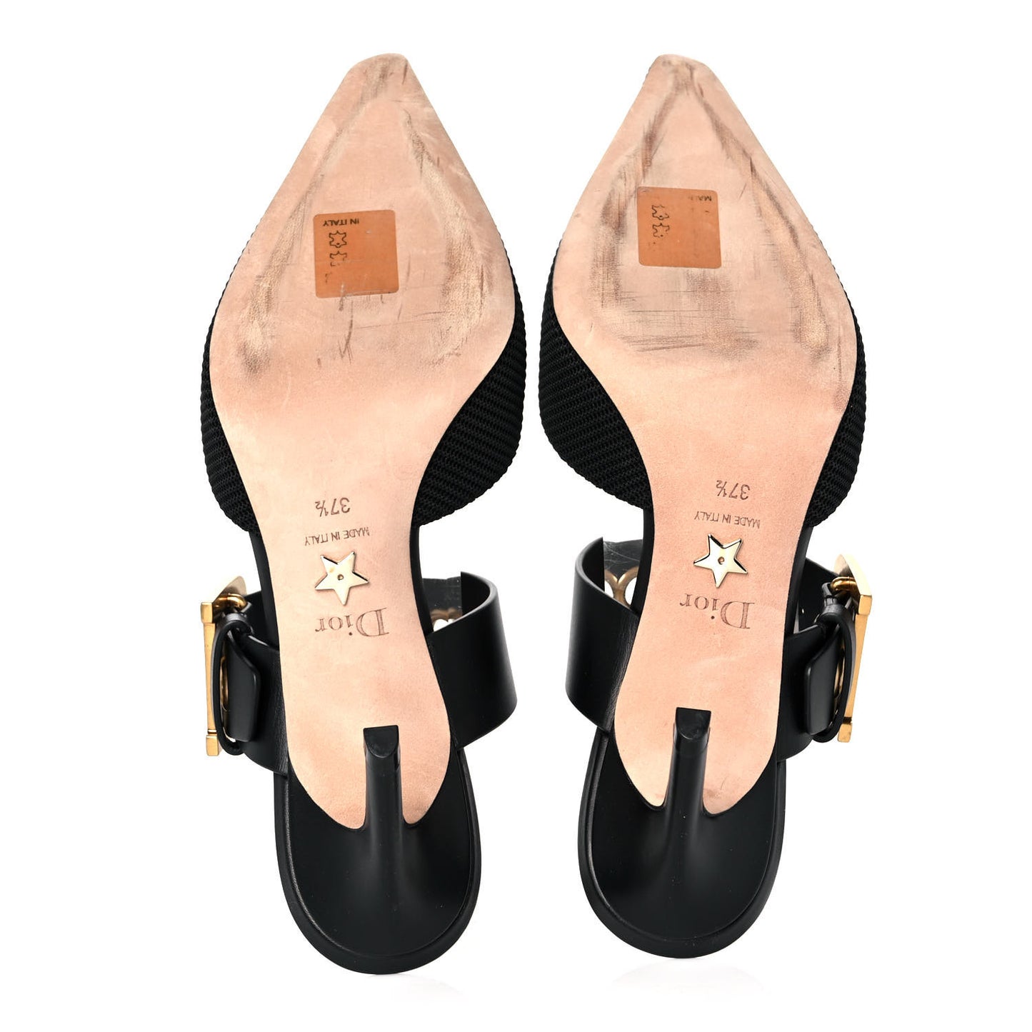 Technical Fabric Calfskin D-Dior 65mm Mules 37.5 Black