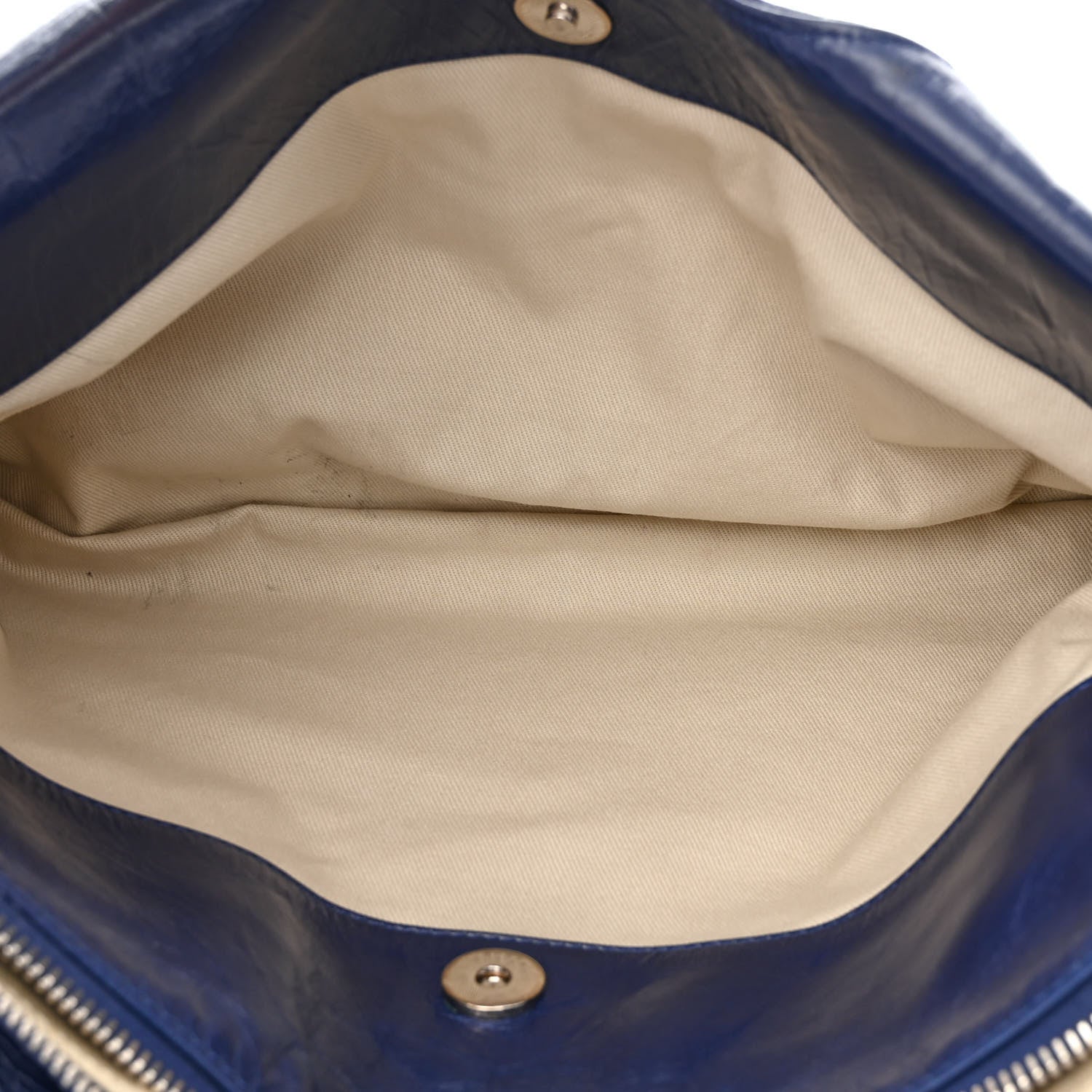 Chanel Glazed Goatskin Double Stitch Shoulder Bag Navy Blue 5 of 15