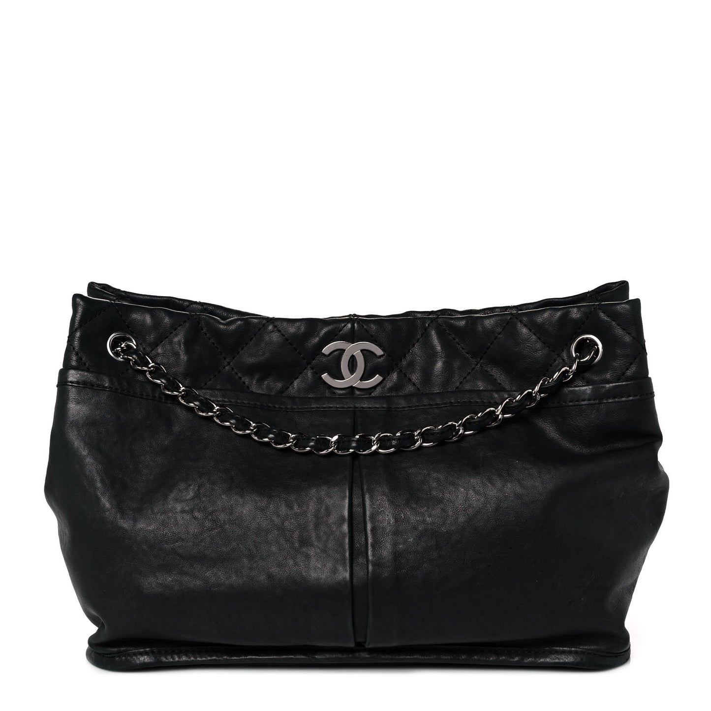 Washed Lambskin Natural Beauty Tote Black
