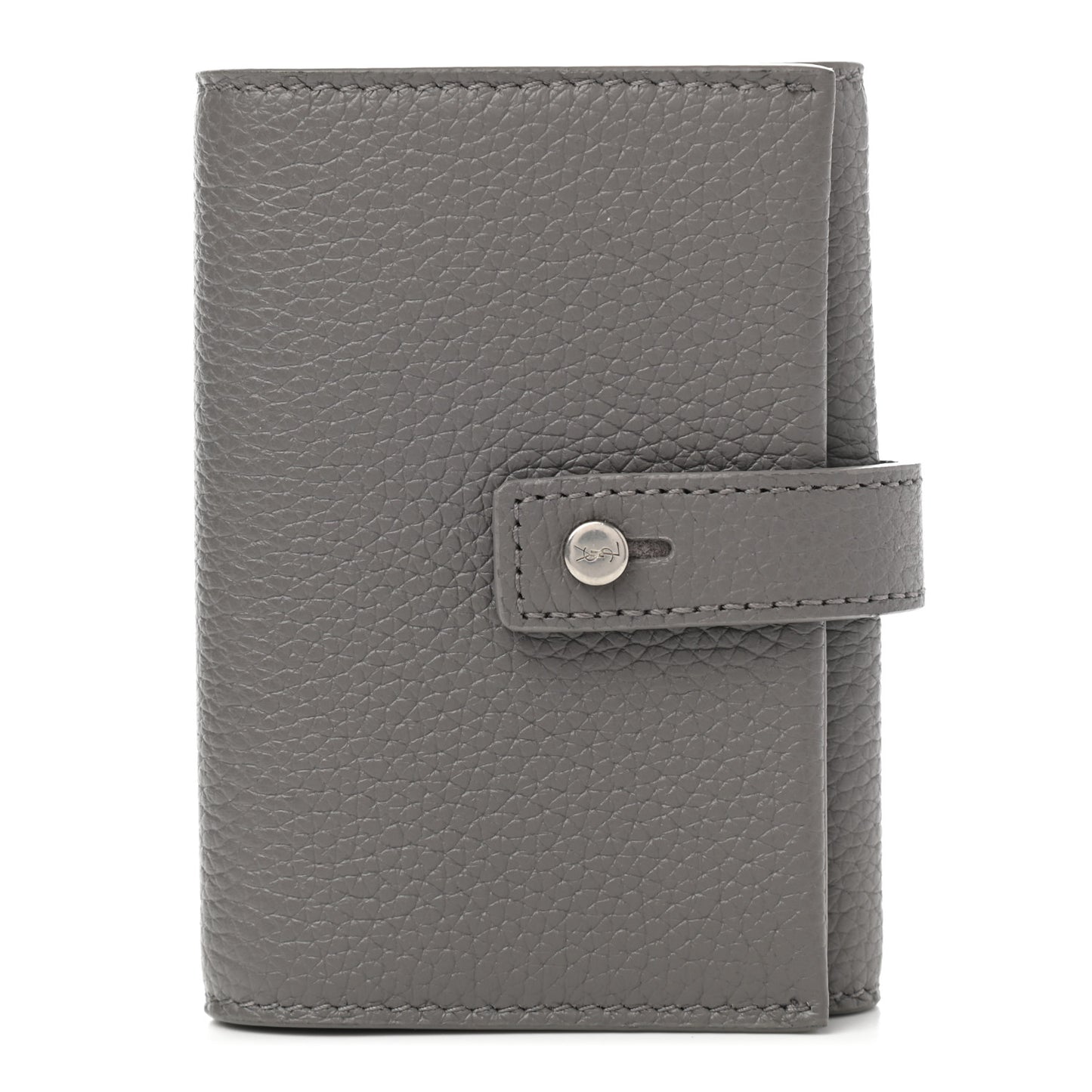 Grained Calfskin Key Holder Wallet Grey