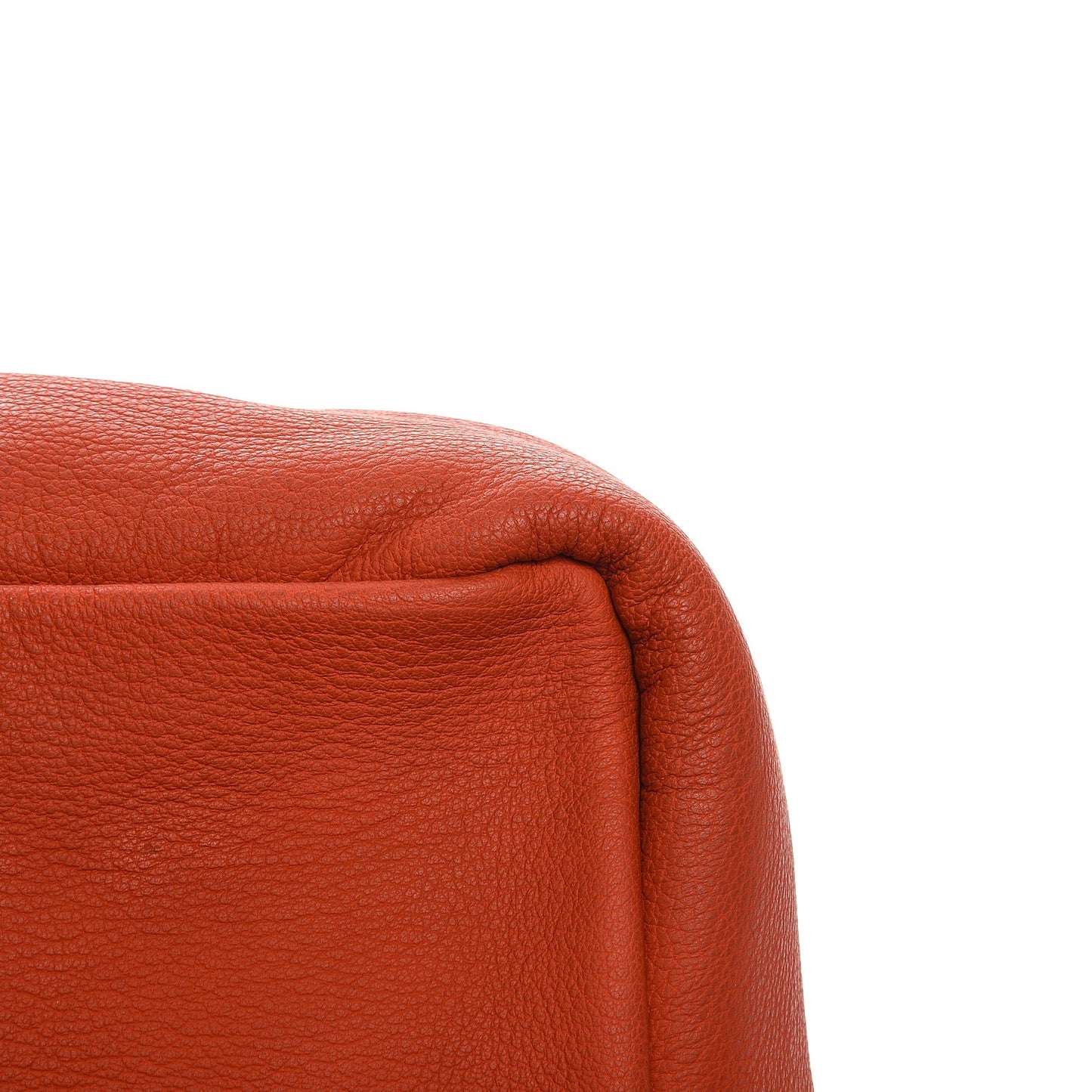 Grained Calfskin Carlton Clutch Dark Orange