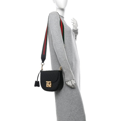 Gucci Guccissima Web Medium Padlock Messenger Shoulder Bag Black 2 of 10