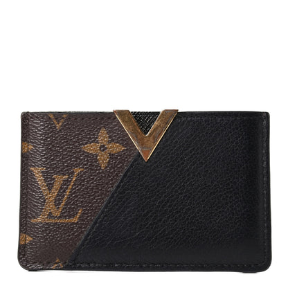 Louis Vuitton Monogram Calfskin Kimono Card Holder Black 1 of 5