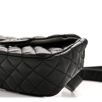 Chanel Grained Calfskin Quilted CC Uniform Flap Belt Bag Black 10 of 15
