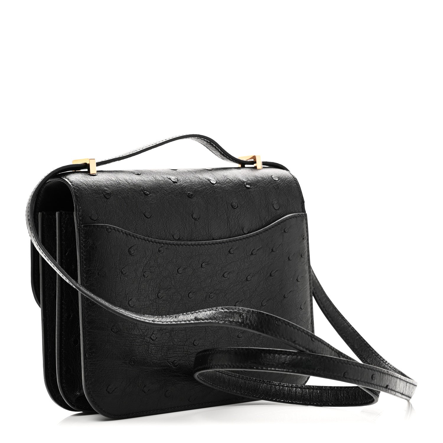Hermes Ostrich Constance 18 Black 4 of 12