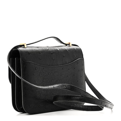 Hermes Ostrich Constance 18 Black 4 of 12