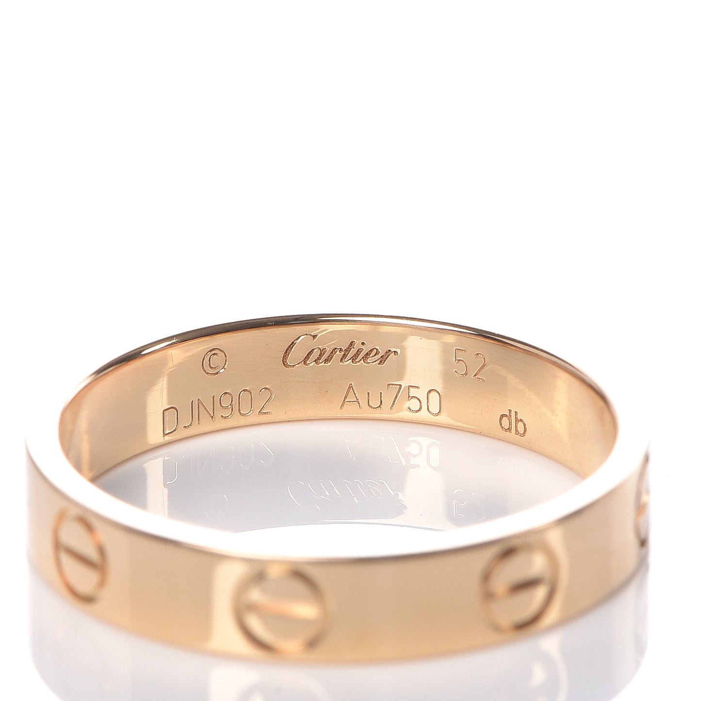 18K Yellow Gold 3.5mm LOVE Wedding Band Ring 52 6