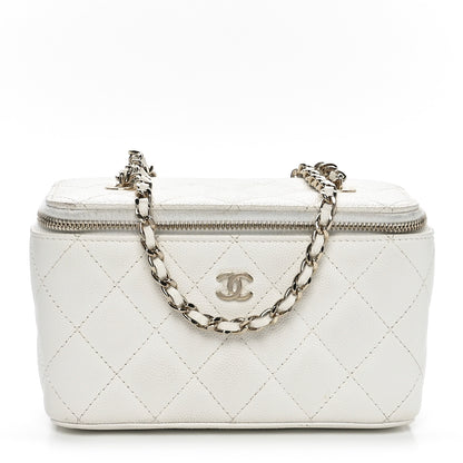 Chanel Caviar Quilted Small Vanity Case With Chain White 1 of 12