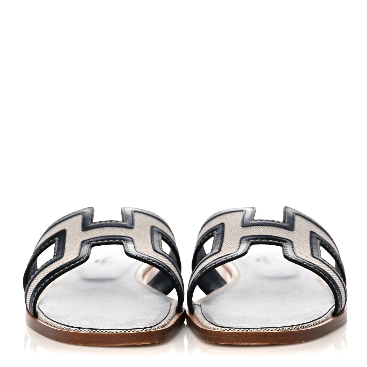 Calfskin Canvas Oran Sandals 39 Black