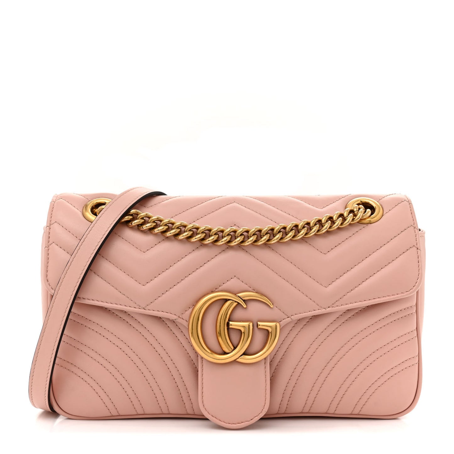 Calfskin Matelasse Small GG Marmont Shoulder Bag Perfect Pink