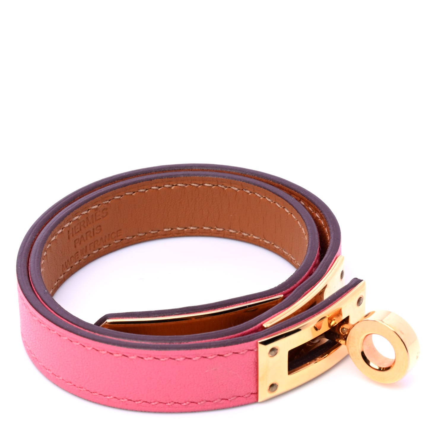 Hermes Swift Kelly Double Tour Bracelet Rose Azalee 4 of 6