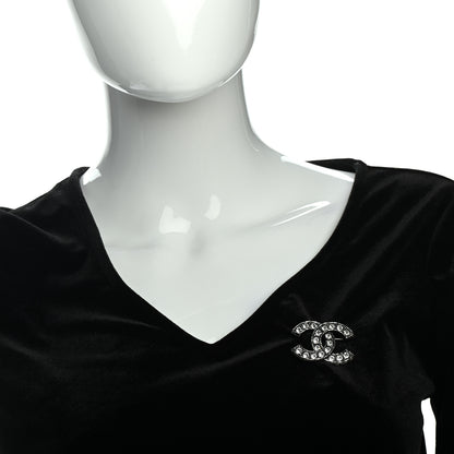 Chanel Ruthenium Crystal CC Brooch 2 of 4