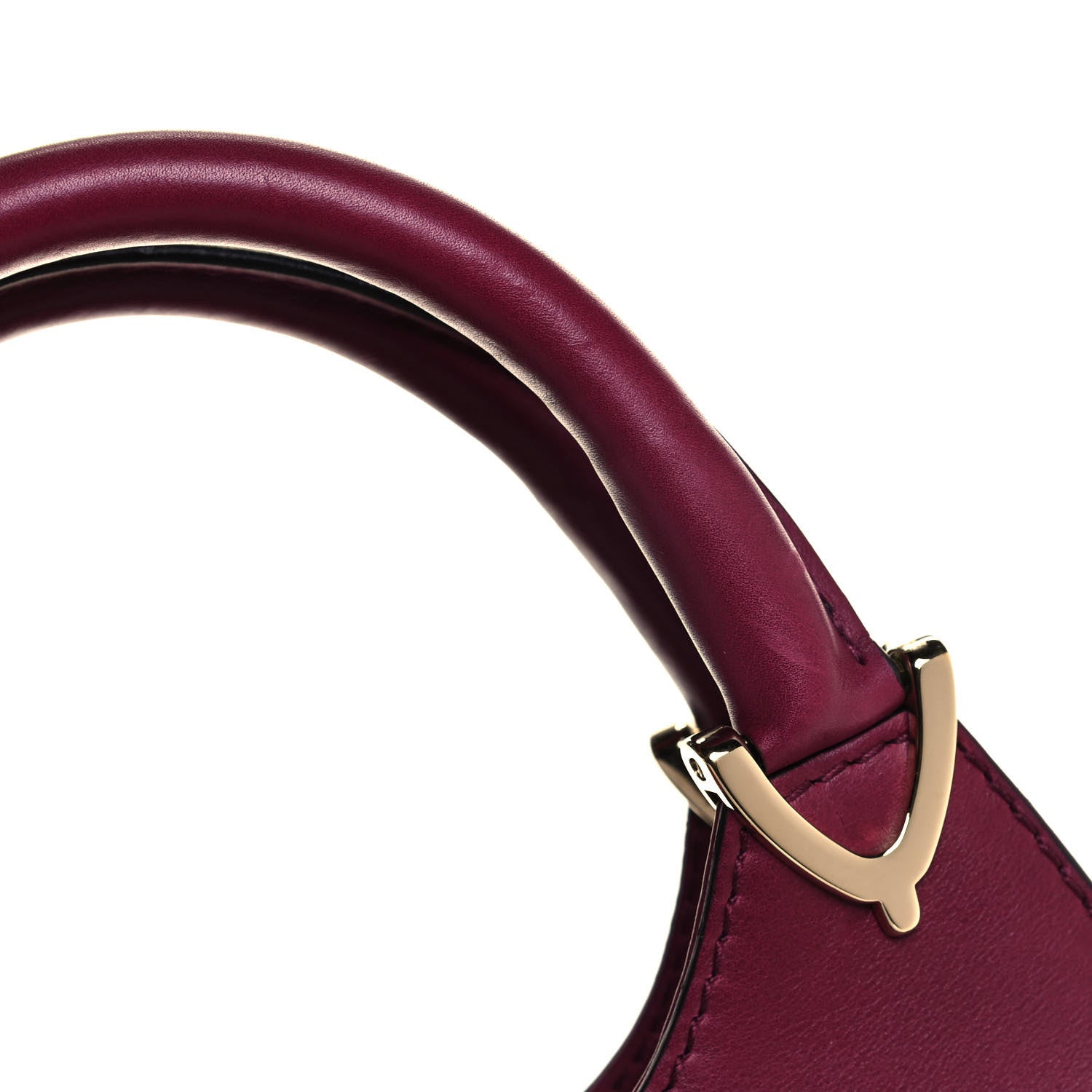 Gucci Calfskin Medium Stirrup Top Handle Bag Burgundy 17 of 19